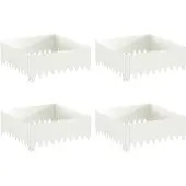 vidaXL Gazonrand 4 st 60 x 60 x 20 cm Staal Wit