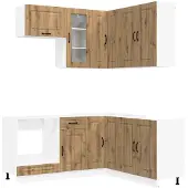 vidaXL Keukenblok KALMAR 8 st Artisanaal eiken Bewerkt hout