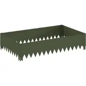 vidaXL Gazonrand 100 x 60 x 20 cm Staal Olijfgroen