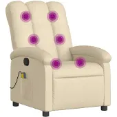 vidaXL Massagestoel verstelbaar stof crèmekleurig