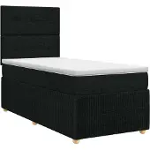 vidaXL Boxspringbed met matras met hoofdeinde Zwart 90 x 200 cm Stof