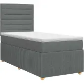vidaXL Boxspringbed met matras Donkergrijs 90 x 200 cm Stof