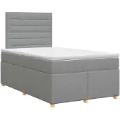 vidaXL Boxspringbed met matras Lichtgrijs 120 x 190 cm Stof