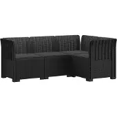 vidaXL 4-Persoons Tuin Sofa met Kussens Rattan Look PP Antraciet