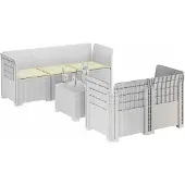 vidaXL 5-Zits Tuinbank met Kussens Rattanlook PP Wit