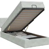 vidaXL Ottoman bed met matras Lichtgrijs 90 x 200 cm Fluweel