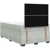 vidaXL Boxspringbed met matras Lichtgrijs 120 x 200 cm Fluweel