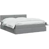 vidaXL Opbergbed met matras Lichtgrijs 160 x 200 cm fluweel