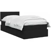 vidaXL Opbergbed met matras met hoofdeinde Zwart 90 x 190 cm fluweel