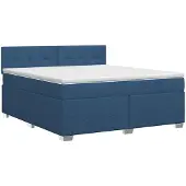 vidaXL Boxspringbed met matras met hoofdeinde Blauw 140 x 190 cm Stof