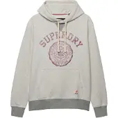 Superdry Sweatshirt 'Athletic Essentials' grijs gemêleerd / kersrood