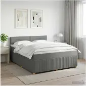 vidaXL Boxspringbed met matras Donkergrijs 140 x 190 cm Stof