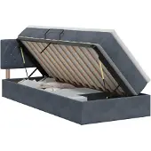vidaXL Opbergbed met hoofdeinde Donkergrijs 100 x 200 cm Fluweel