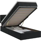 vidaXL Ottoman bed met matras Zwart 100 x 200 cm Fluweel