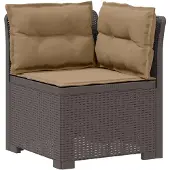 vidaXL Twee-zits Tuin Sofa met Kussens Rieten Look 2-zits PP