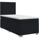 vidaXL Boxspringbed met matras, zwart, 90 x 200 cm, gestoffeerd