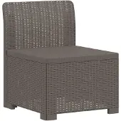 vidaXL Eén-zits Tuin Sofa Rieten Look PP Lichtgrijs 55 x 62 x 70 cm