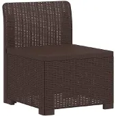 vidaXL Eén-zits Tuin Sofa Rieten Look PP Bruin