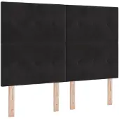vidaXL Boxspringbed met matras Zwart 140 x 190 cm Fluweel