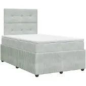 vidaXL Boxspringbed met matras Lichtgrijs 120 x 190 cm Fluweel