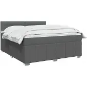 vidaXL Boxspringbed met matras Donkergrijs 140 x 190 cm Stof