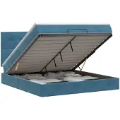 vidaXL Ottoman bed met matras Donkerblauw 180 x 200 cm Fluweel