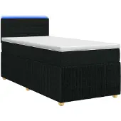 vidaXL Boxspringbed met matras, zwart, 90 x 200 cm, gestoffeerd