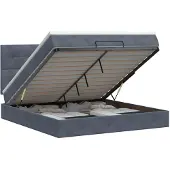 vidaXL Ottoman bed met matras Donkergrijs 140 x 200 cm Fluweel
