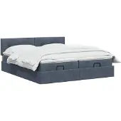 vidaXL Ottomanbed met matras en LED-verlichting, donkergrijs, 200 x 200 cm, fluweel
