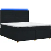 vidaXL Boxspringbed met matras, zwart, 180 x 200 cm, gestoffeerd