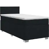 vidaXL Boxspringbed met matras met hoofdeinde Zwart 100 x 200 cm Stof