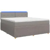 vidaXL Boxspringbed met matras, taupekleurig, 140 x 190 cm, met stoffen bekleding