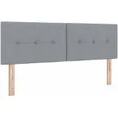 vidaXL Boxspringbed met matras en LED-verlichting, lichtgrijs, 160 x 200 cm, stof