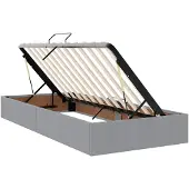 vidaXL Opbergbed met hoofdeinde 2 st Lichtgrijs Kunstleer