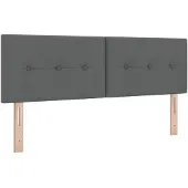 vidaXL Boxspringbed met matras Donkergrijs 140 x 190 cm Stof