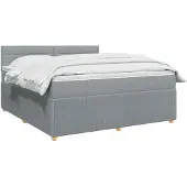 vidaXL Boxspringbed met matras, lichtgrijs, 140 x 200 cm, gestoffeerd