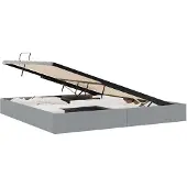 vidaXL Ottoman Bedframe met opslag Lichtgrijs 200 x 200 cm Stof