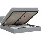 vidaXL Ottoman bed met matras, lichtgrijs, 180 x 200 cm, gestoffeerd