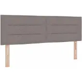 vidaXL Boxspringbed met matras, taupekleurig, 140 x 200 cm, met stoffen bekleding