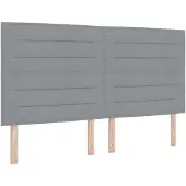 vidaXL Opbergbed met hoofdeinde 2 st Lichtgrijs Kunstleer