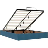 vidaXL Ottomanbed met matras en LED-verlichting, donkerblauw, 140 x 190 cm, fluweel