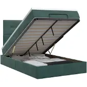vidaXL Ottoman bed met matras Donkergroen 120 x 190 cm Fluweel