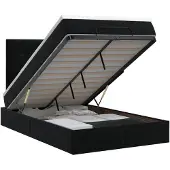 vidaXL Ottoman bed met matras Zwart 120 x 200 cm Fluweel