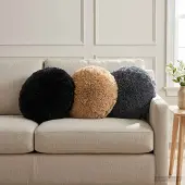 vidaXL Kussen 2 st HEERLEN Zwart Ø 60 cm PV Fleece