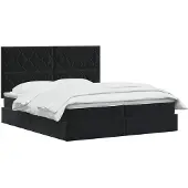 vidaXL LED opbergbed met matras Zwart 180 x 200 cm Fluweel