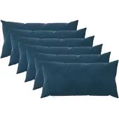 vidaXL Kussen met kussen HEERLEN 6 st Blauw fluweel