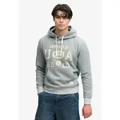 Superdry Sweatshirt 'Athletic Essentials' grijs gemêleerd / offwhite