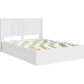 vidaXL Bedframe met opbergruimte en hoofdeinde, wit, 160 x 200 cm