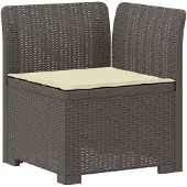 vidaXL 4-Zitter Tuin Sofa met Kussens Rattan Look PP Lichtgrijs