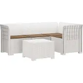 vidaXL 4-Zitter Tuin Sofa met Kussens Rattan Look PP Wit